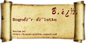 Bognár Életke névjegykártya